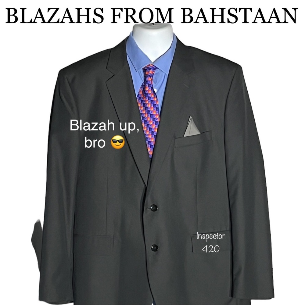 Alexander Julian Black 2 Button Blazer Poly/Ray Blend Double Vented